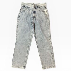 NWT‎ PacSun Mom Jeans Rolling Blue Acid Wash High Waisted Straight Leg Medium 32